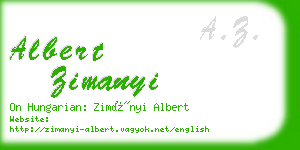 albert zimanyi business card